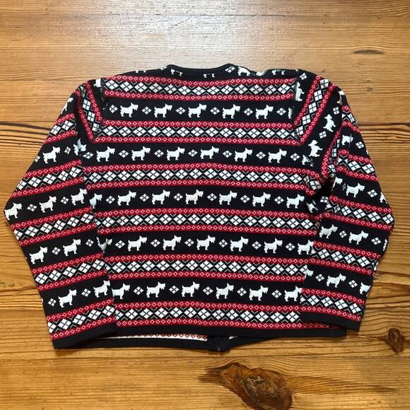 Marisa Christina reversible knit Scottish Terrier full zip womens sweater SIZE M - Picture 5 of 5